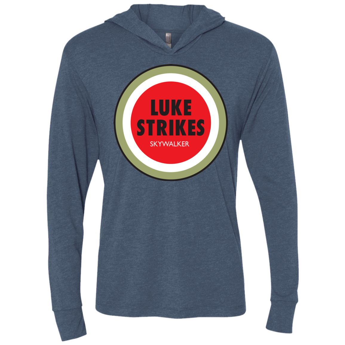 T-Shirts Indigo / X-Small Luke Strikes Triblend Long Sleeve Hoodie Tee