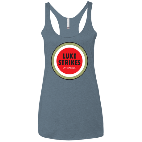 T-Shirts Indigo / X-Small Luke Strikes Women's Triblend Racerback Tank