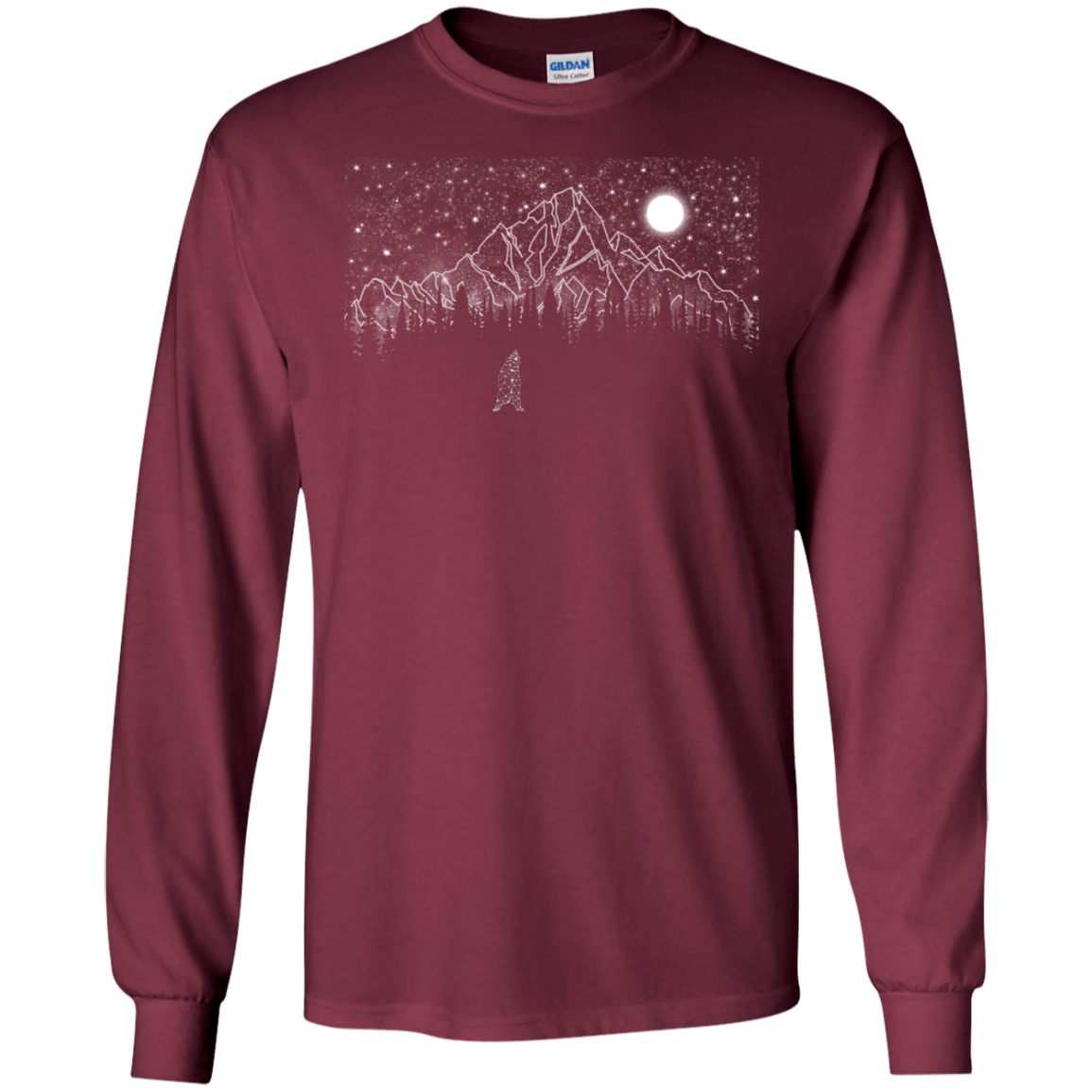 T-Shirts Maroon / S Lurking in The Night Men's Long Sleeve T-Shirt