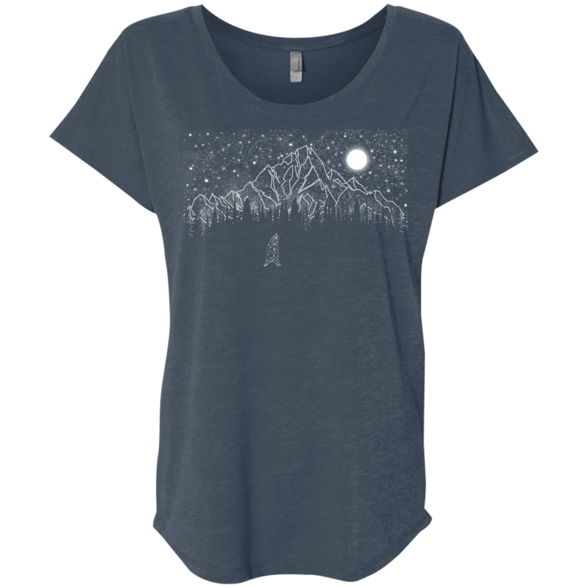 T-Shirts Indigo / X-Small Lurking in The Night Triblend Dolman Sleeve