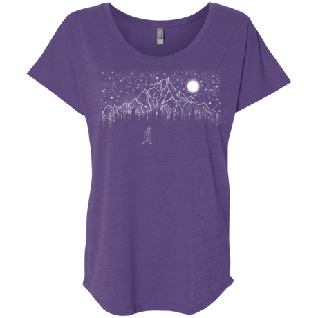 T-Shirts Purple Rush / X-Small Lurking in The Night Triblend Dolman Sleeve