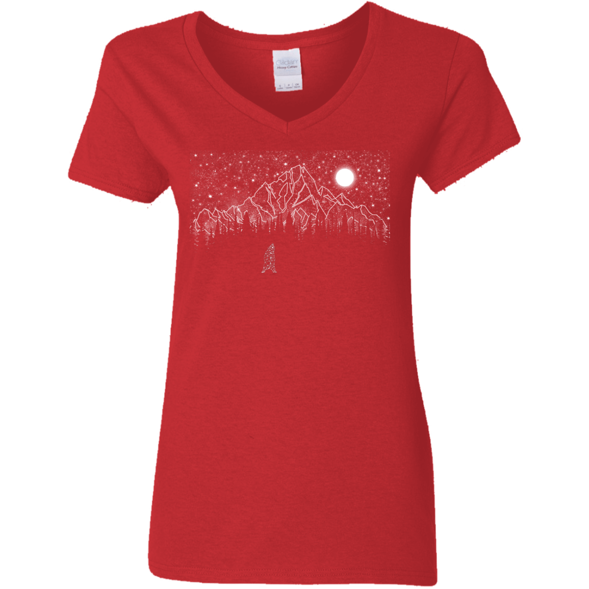 T-Shirts Red / S Lurking in The Night Women's V-Neck T-Shirt