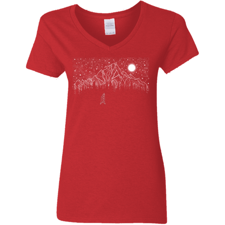 T-Shirts Red / S Lurking in The Night Women's V-Neck T-Shirt