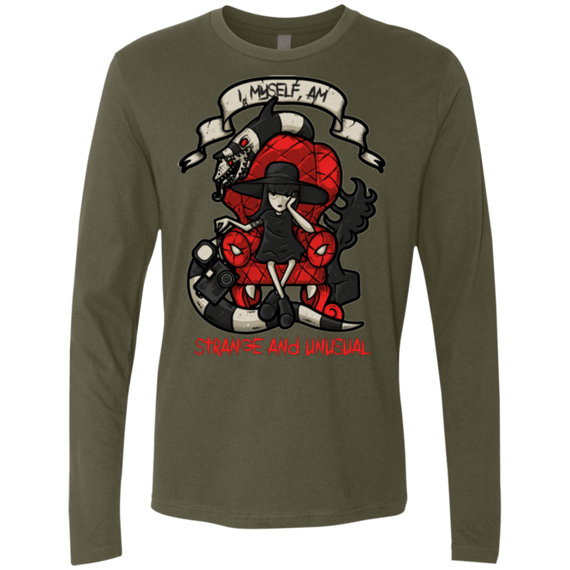 T-Shirts Military Green / Small LYDIA THE STRANGE Men's Premium Long Sleeve