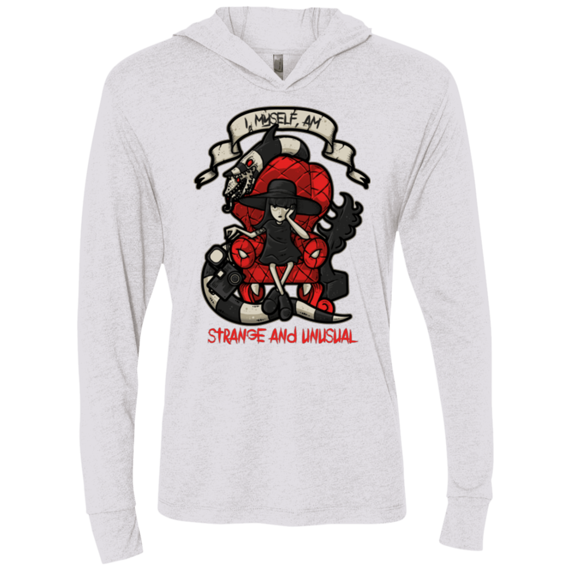 T-Shirts Heather White / X-Small LYDIA THE STRANGE Triblend Long Sleeve Hoodie Tee