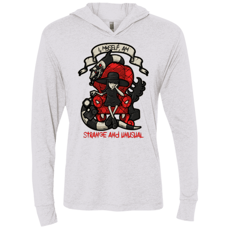 T-Shirts Heather White / X-Small LYDIA THE STRANGE Triblend Long Sleeve Hoodie Tee