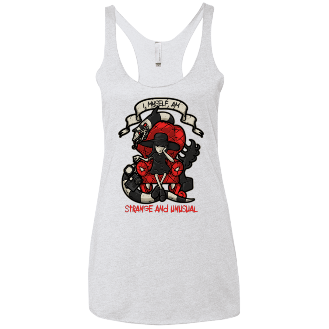 T-Shirts Heather White / X-Small LYDIA THE STRANGE Women's Triblend Racerback Tank
