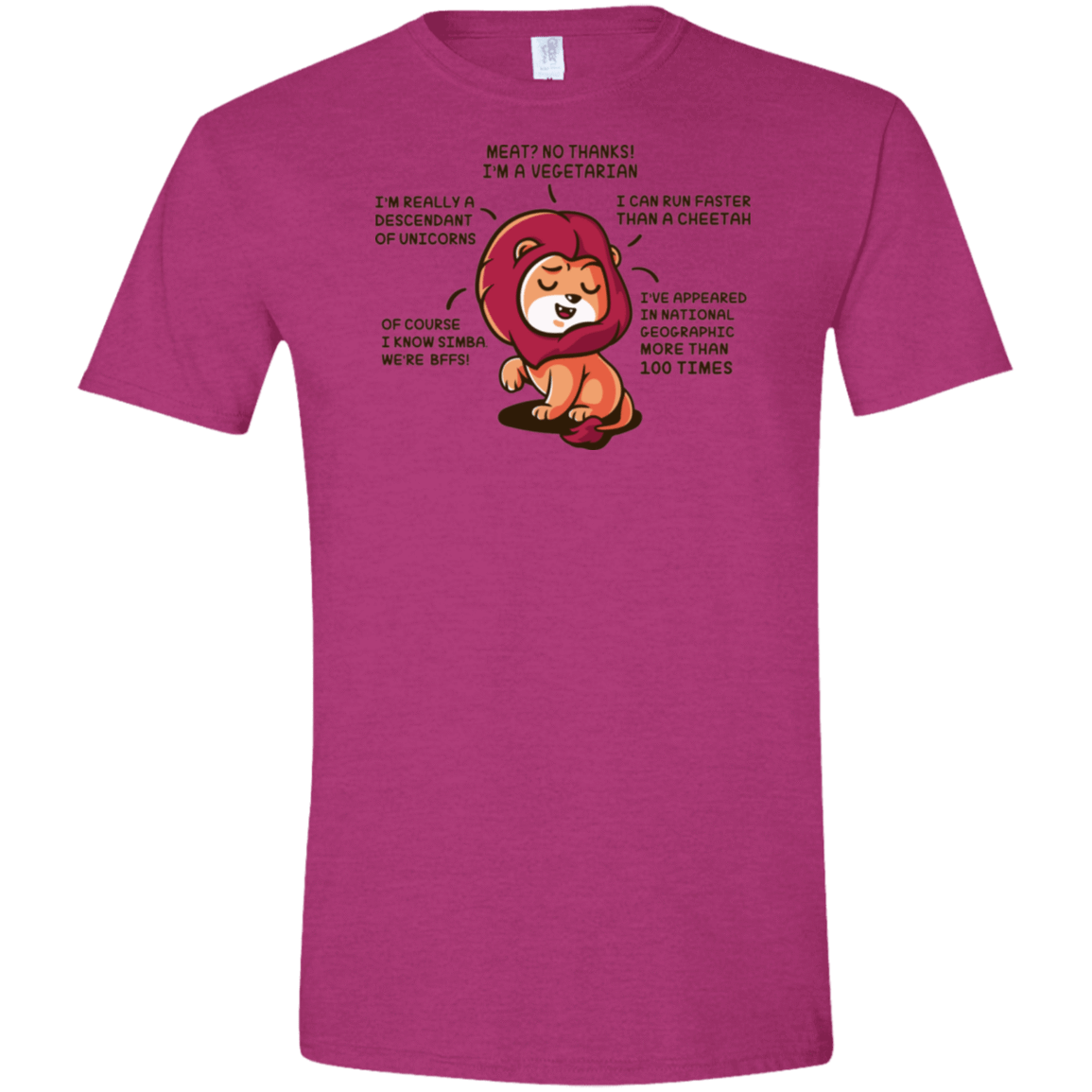 T-Shirts Antique Heliconia / S Lyin Lion Men's Semi-Fitted Softstyle