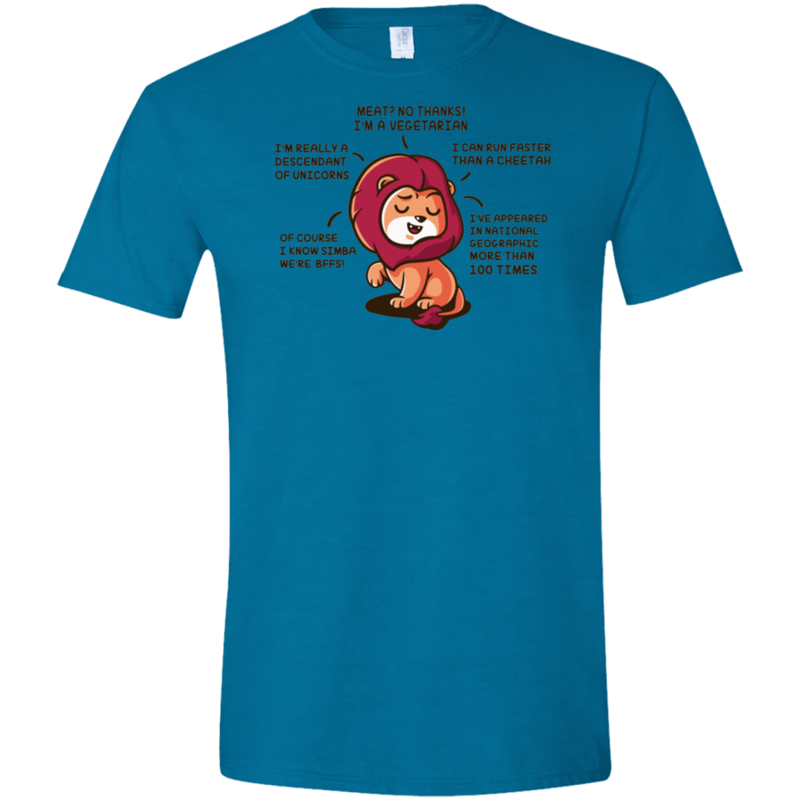 T-Shirts Antique Sapphire / S Lyin Lion Men's Semi-Fitted Softstyle