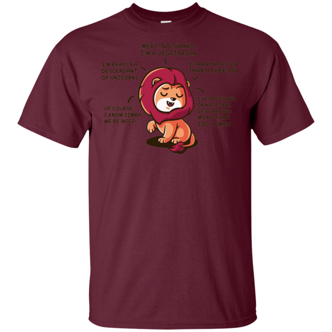 T-Shirts Maroon / S Lyin Lion T-Shirt