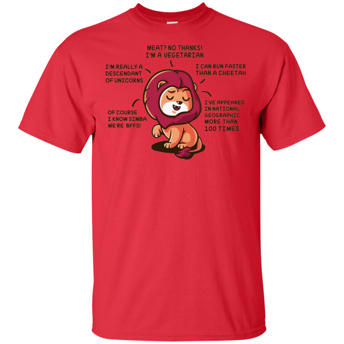 T-Shirts Red / S Lyin Lion T-Shirt