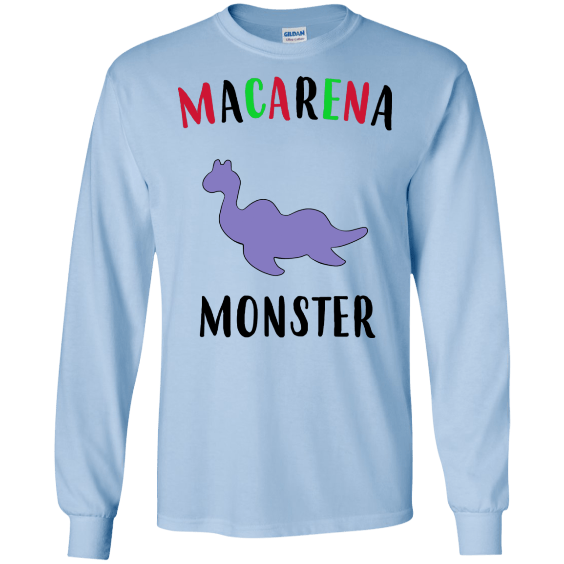 T-Shirts Light Blue / S Macarena Monster Men's Long Sleeve T-Shirt
