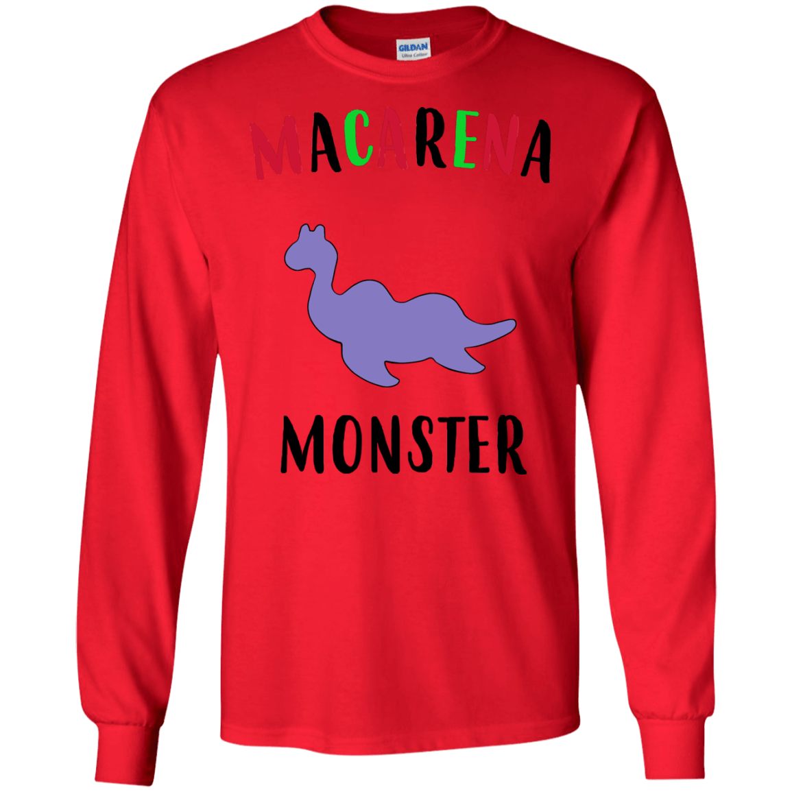 T-Shirts Red / S Macarena Monster Men's Long Sleeve T-Shirt