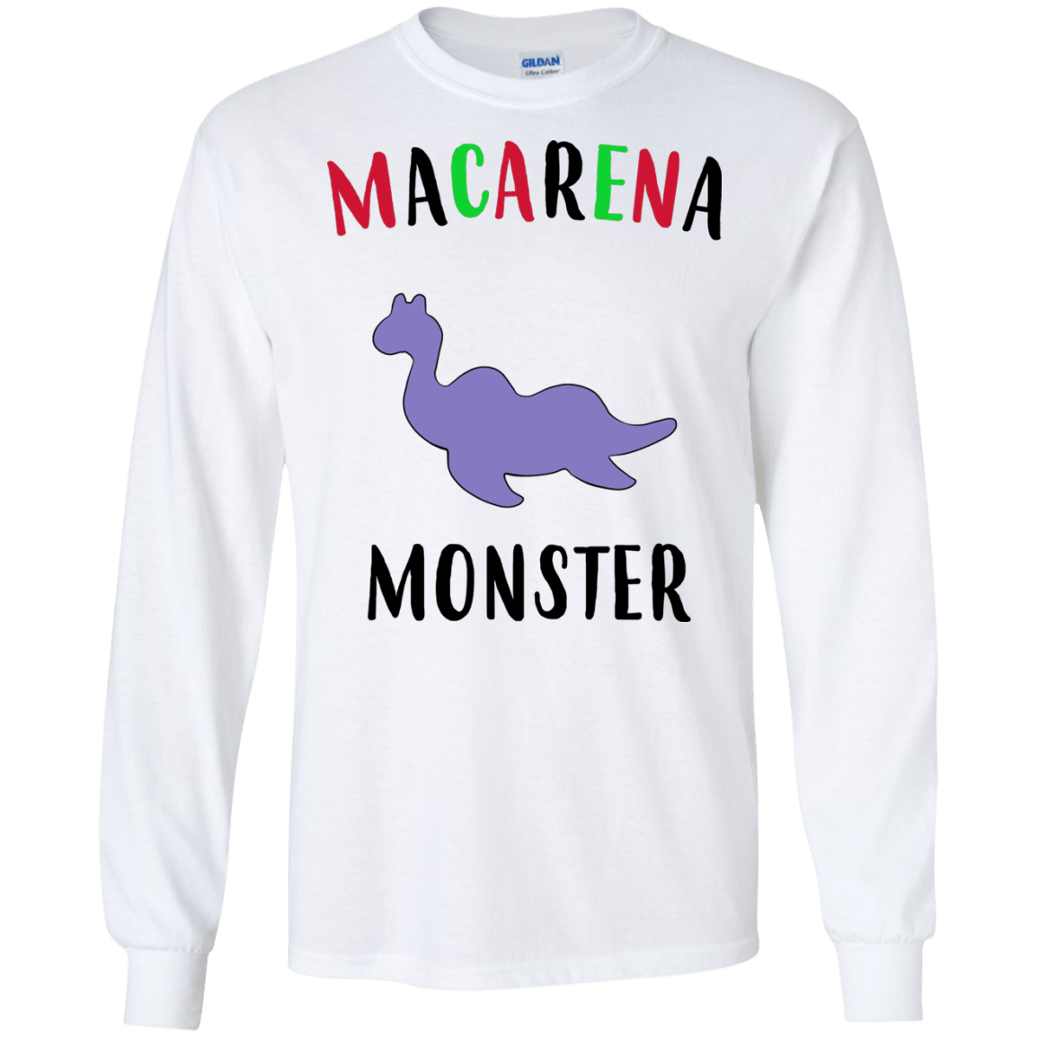 T-Shirts White / S Macarena Monster Men's Long Sleeve T-Shirt