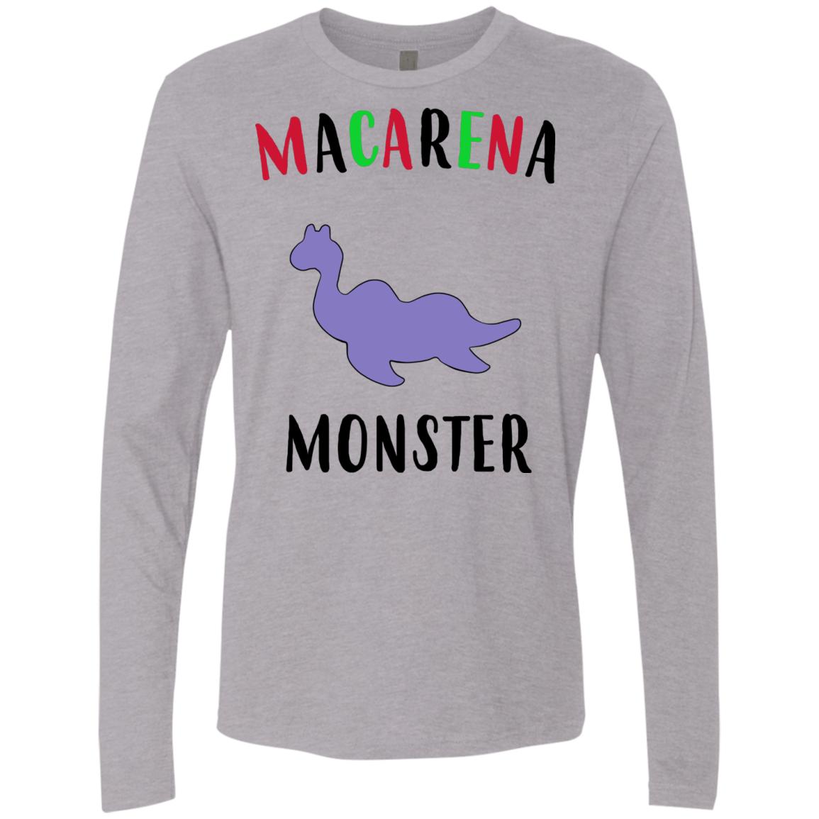 T-Shirts Heather Grey / S Macarena Monster Men's Premium Long Sleeve