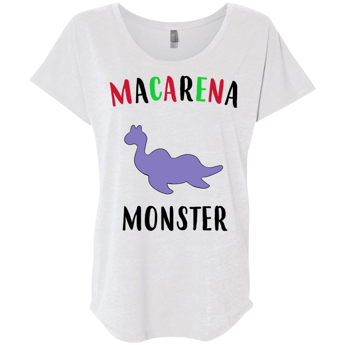 T-Shirts Heather White / X-Small Macarena Monster Triblend Dolman Sleeve