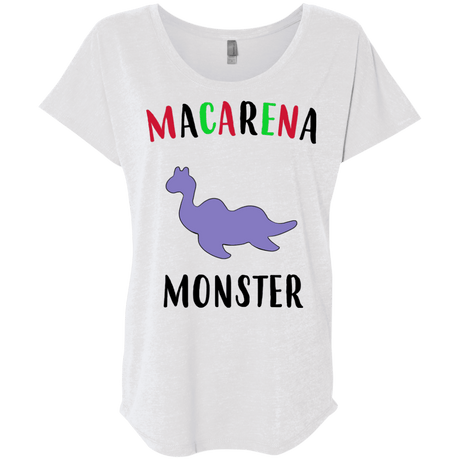 T-Shirts Heather White / X-Small Macarena Monster Triblend Dolman Sleeve