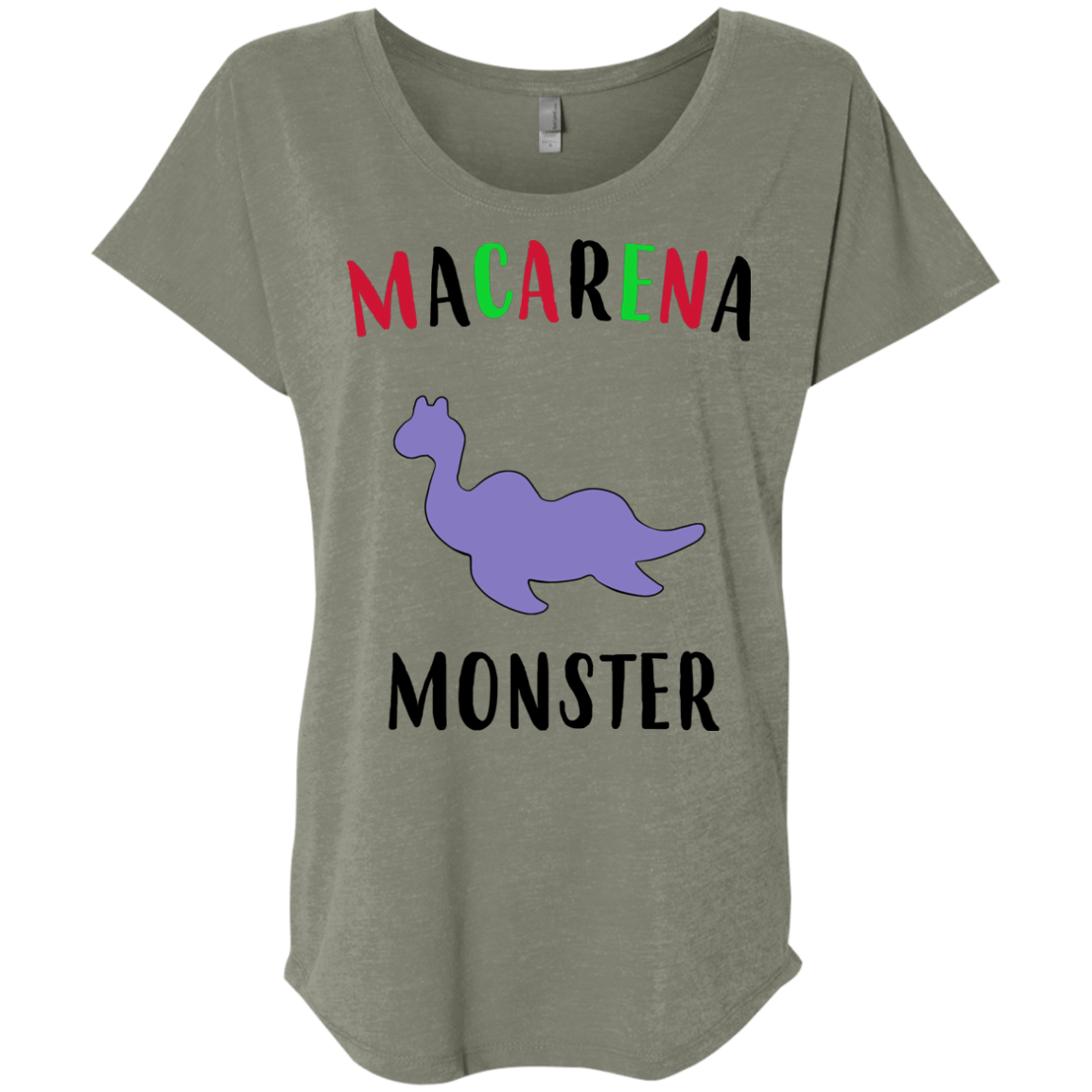 T-Shirts Venetian Grey / X-Small Macarena Monster Triblend Dolman Sleeve