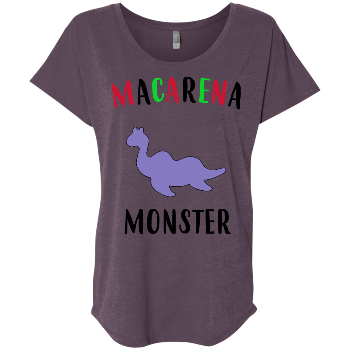 T-Shirts Vintage Purple / X-Small Macarena Monster Triblend Dolman Sleeve