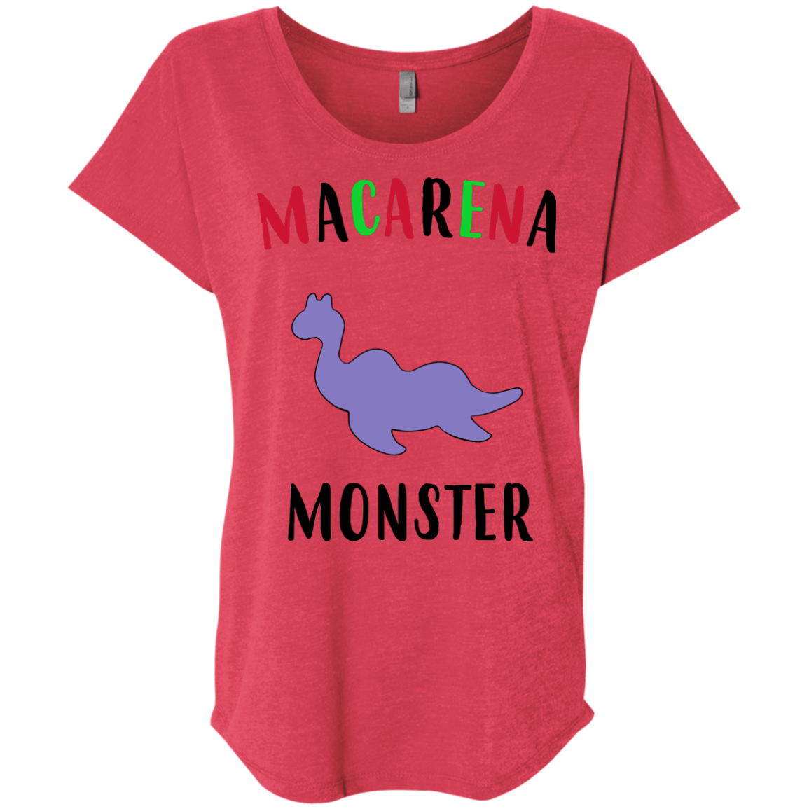 T-Shirts Vintage Red / X-Small Macarena Monster Triblend Dolman Sleeve