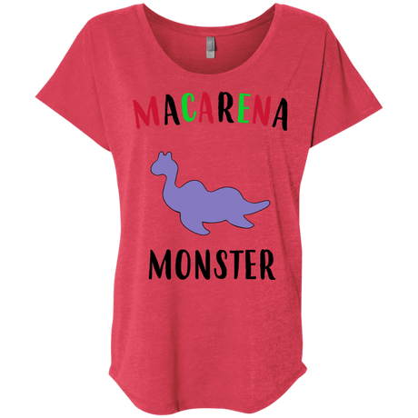 T-Shirts Vintage Red / X-Small Macarena Monster Triblend Dolman Sleeve