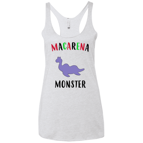 T-Shirts Heather White / X-Small Macarena Monster Women's Triblend Racerback Tank