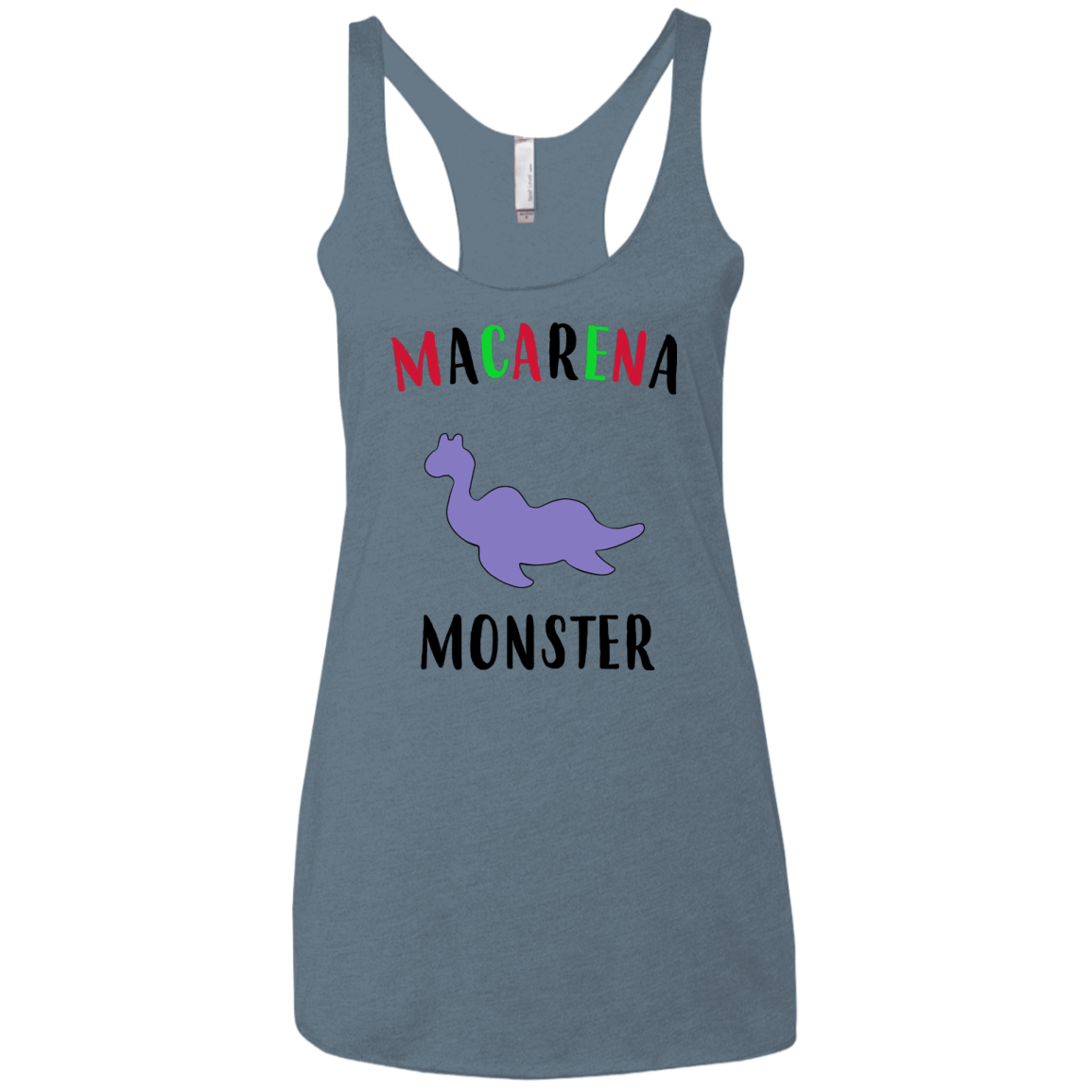 T-Shirts Indigo / X-Small Macarena Monster Women's Triblend Racerback Tank