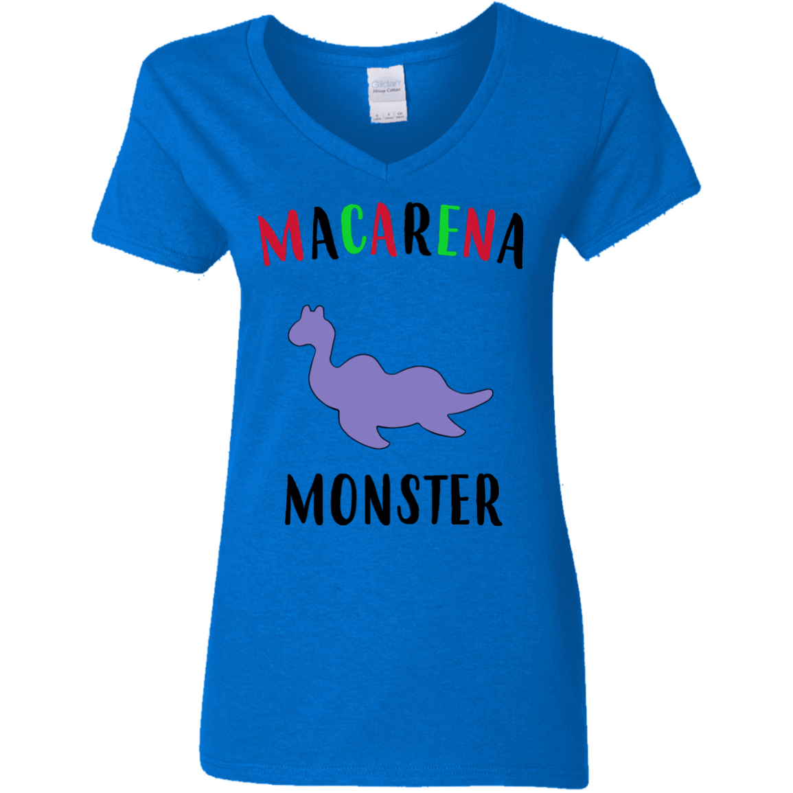 T-Shirts Royal / S Macarena Monster Women's V-Neck T-Shirt