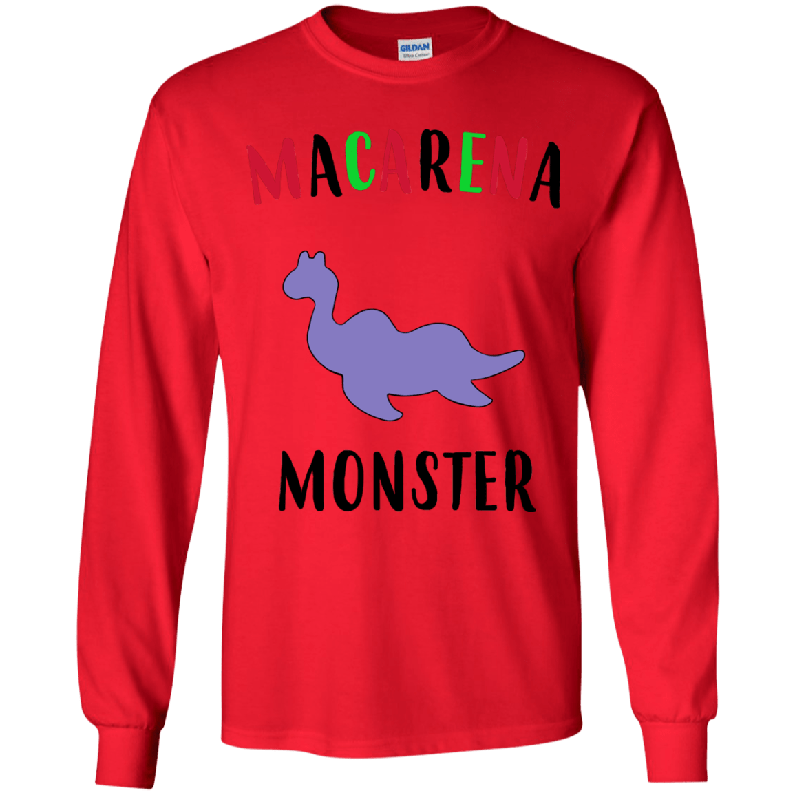 T-Shirts Red / YS Macarena Monster Youth Long Sleeve T-Shirt