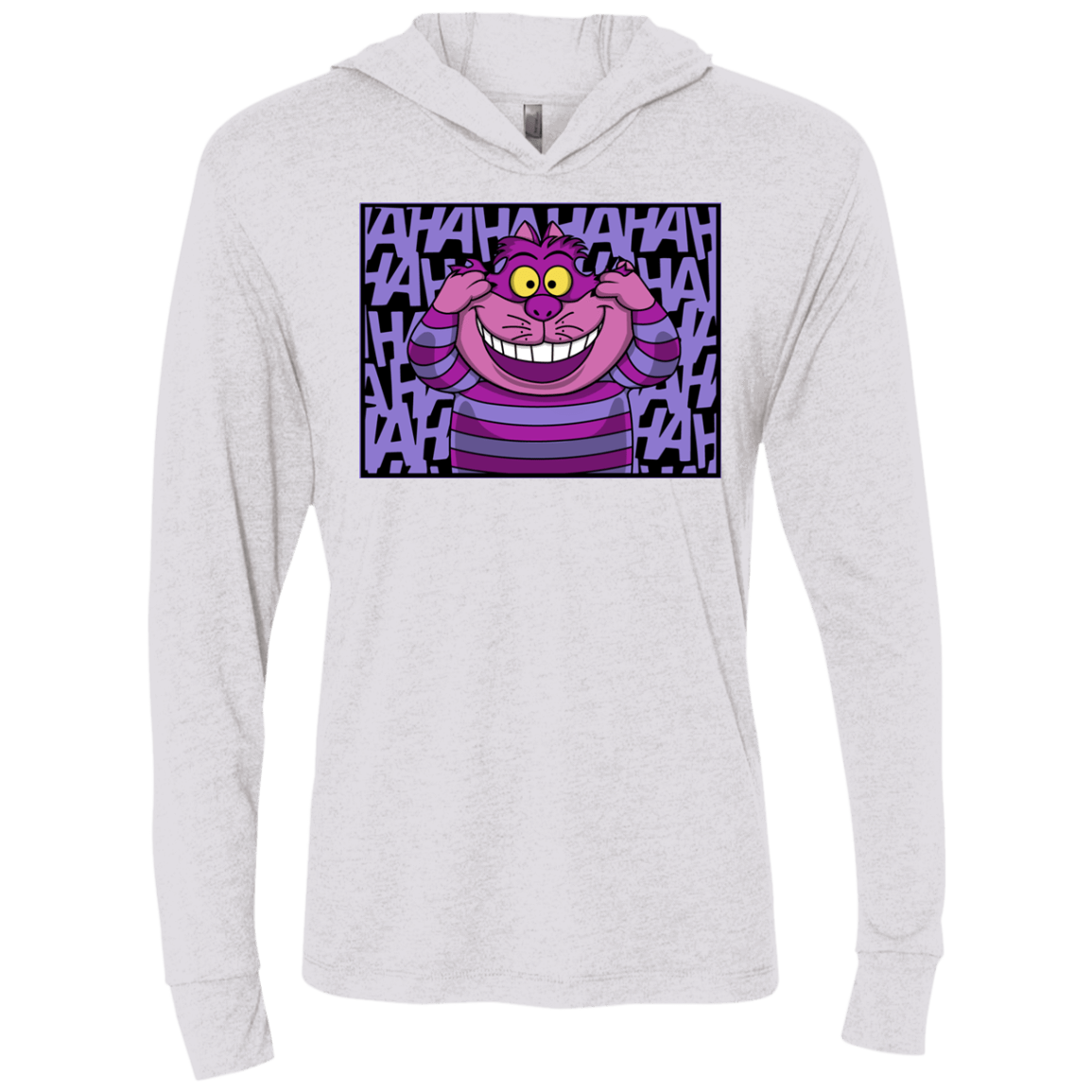 T-Shirts Heather White / X-Small Mad Cat Triblend Long Sleeve Hoodie Tee