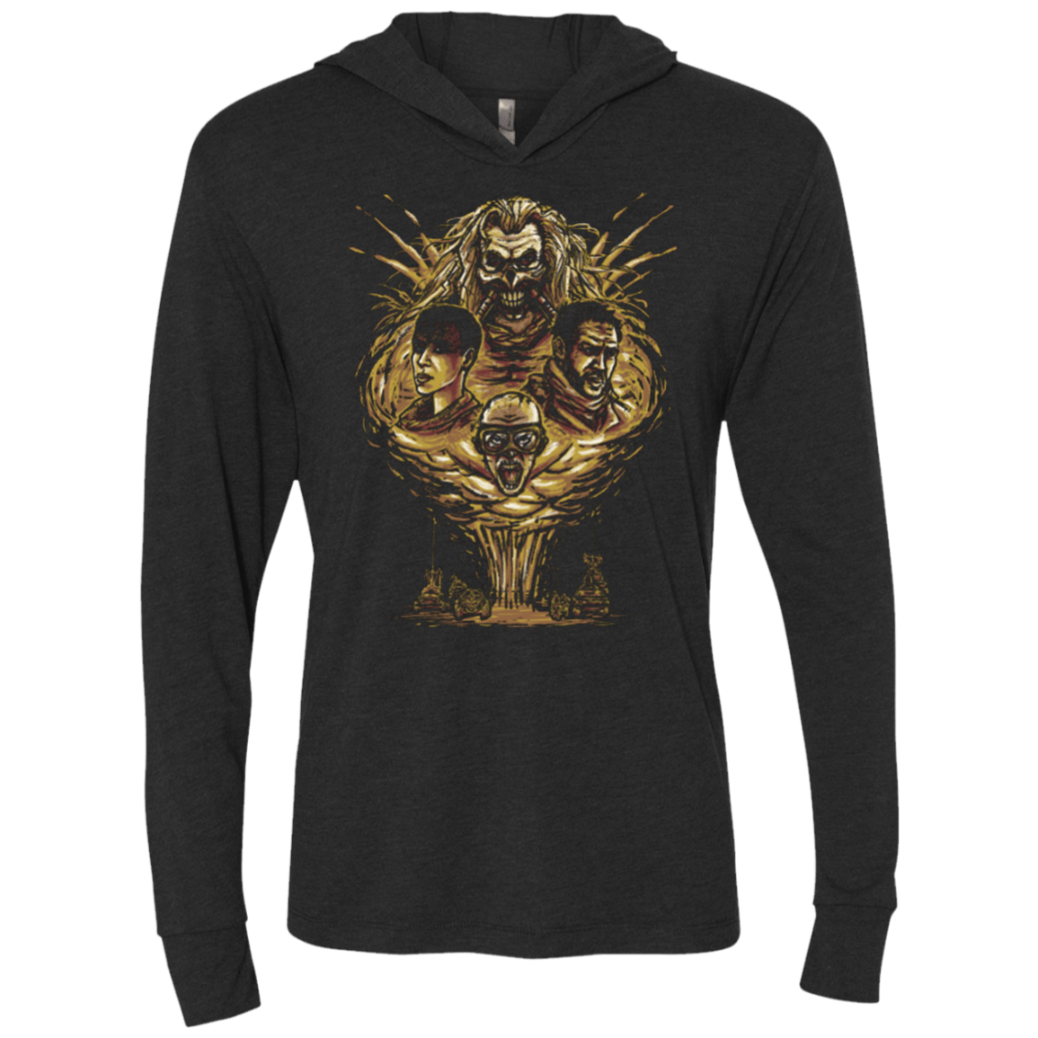 T-Shirts Vintage Black / X-Small Mad Fury Triblend Long Sleeve Hoodie Tee