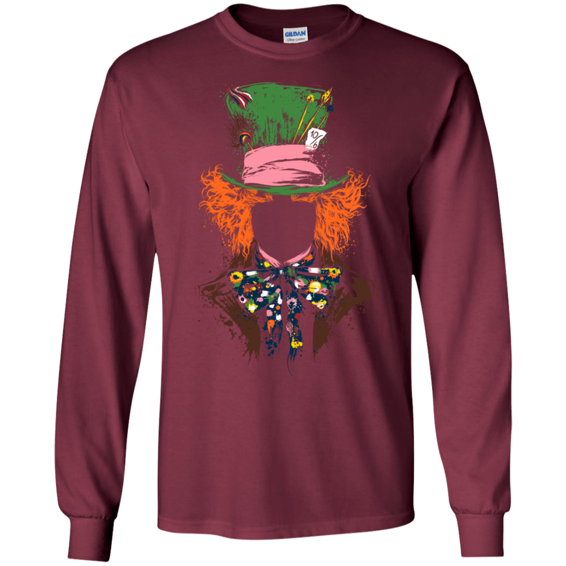 T-Shirts Maroon / S Mad Hatter Men's Long Sleeve T-Shirt