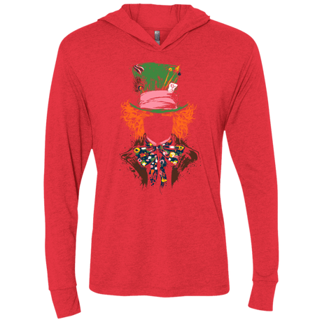 T-Shirts Vintage Red / X-Small Mad Hatter Triblend Long Sleeve Hoodie Tee