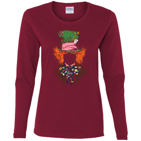 T-Shirts Cardinal / S Mad Hatter Women's Long Sleeve T-Shirt
