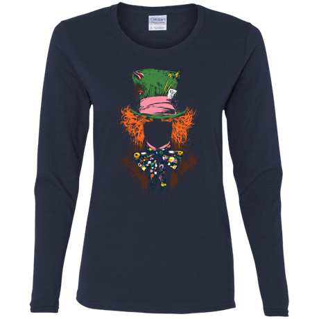 T-Shirts Navy / S Mad Hatter Women's Long Sleeve T-Shirt