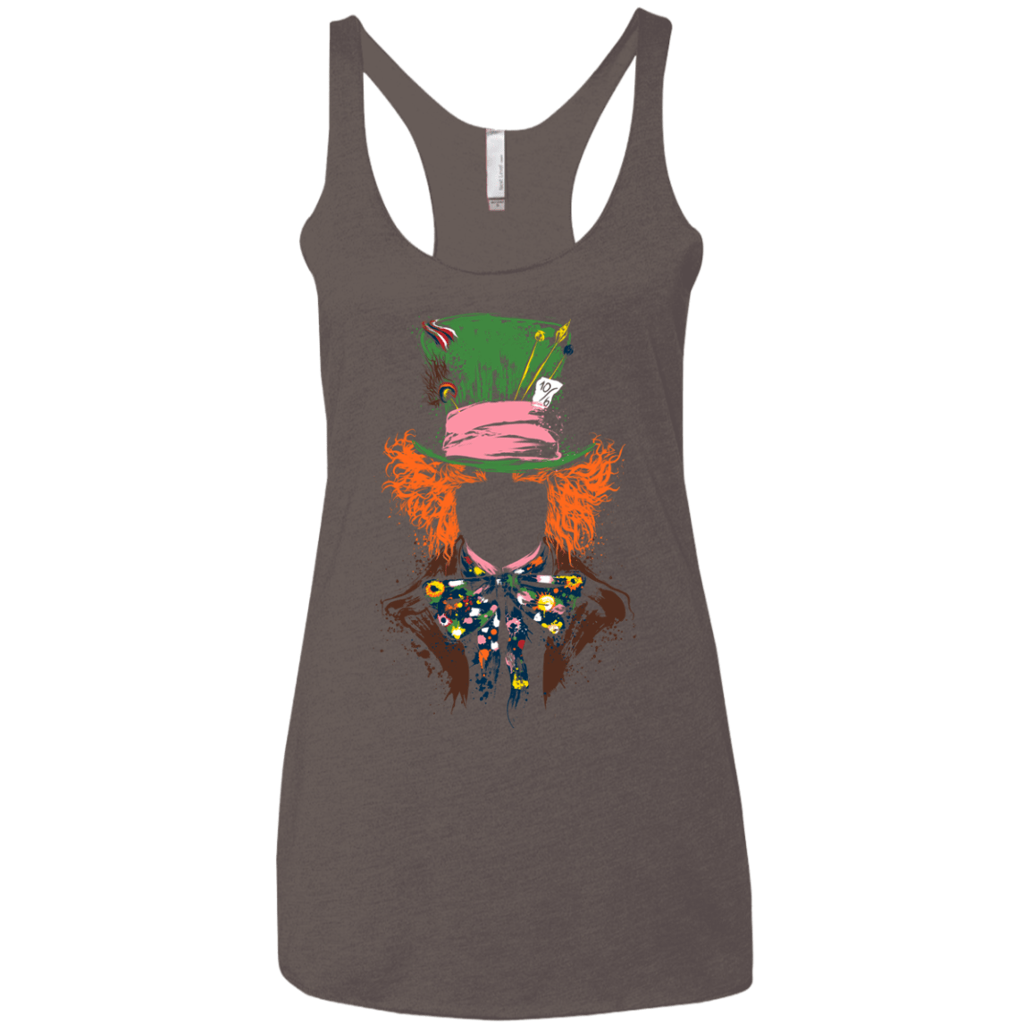 T-Shirts Macchiato / X-Small Mad Hatter Women's Triblend Racerback Tank