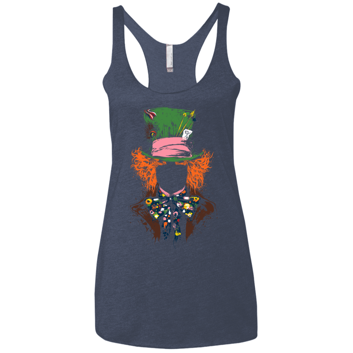 T-Shirts Vintage Navy / X-Small Mad Hatter Women's Triblend Racerback Tank