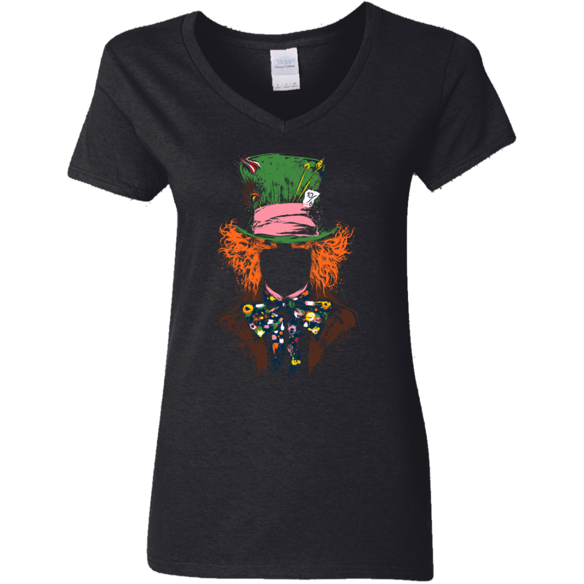 T-Shirts Black / S Mad Hatter Women's V-Neck T-Shirt