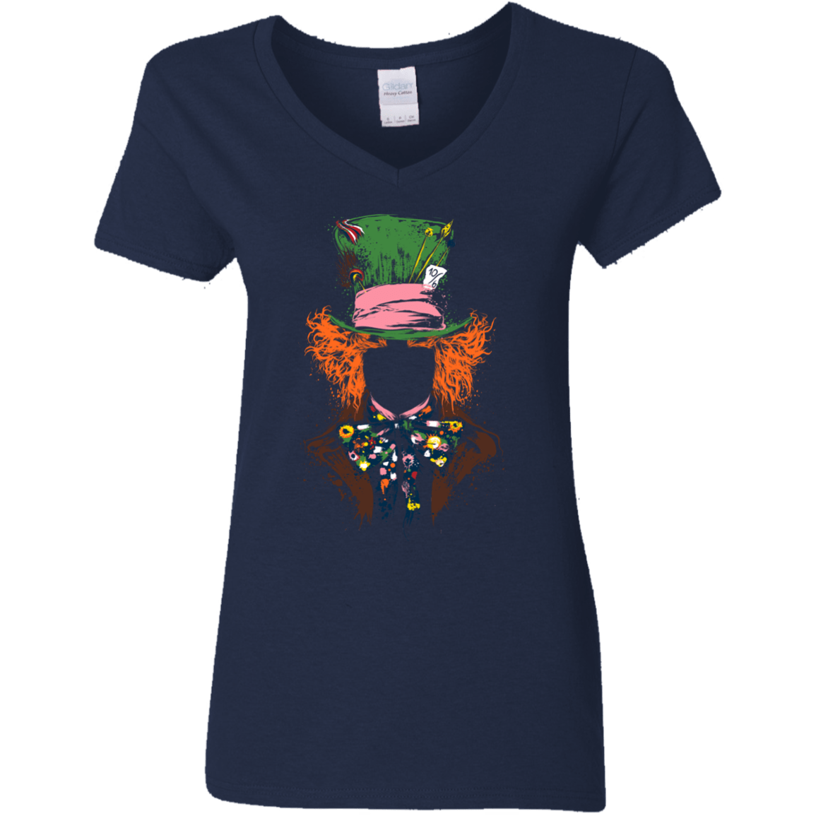 T-Shirts Navy / S Mad Hatter Women's V-Neck T-Shirt