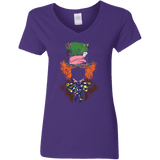 T-Shirts Purple / S Mad Hatter Women's V-Neck T-Shirt