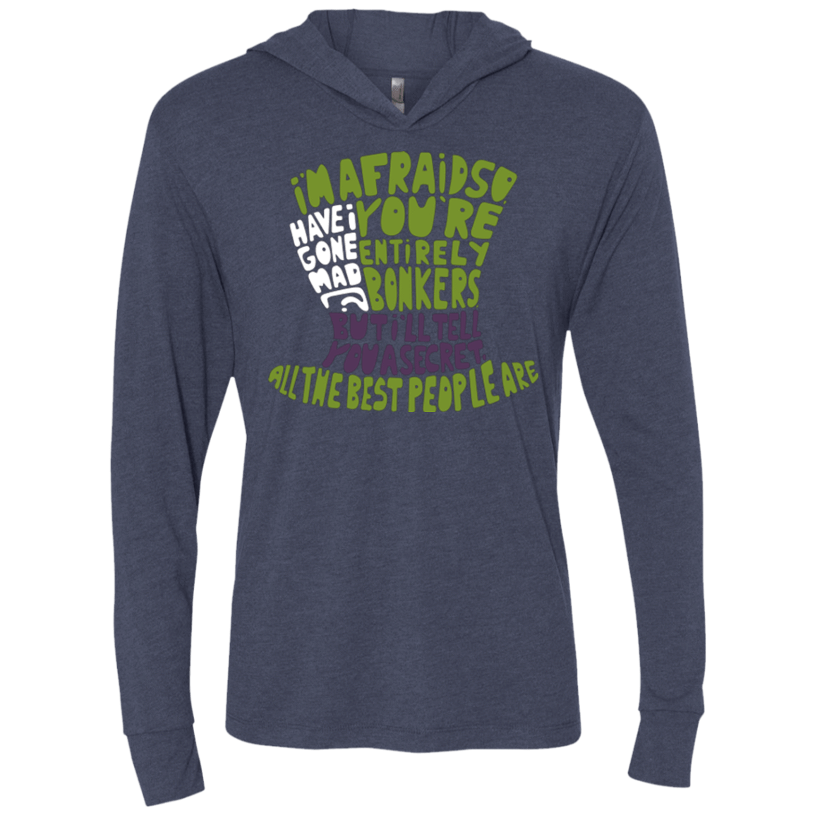 T-Shirts Vintage Navy / X-Small MAD HATTER2 Triblend Long Sleeve Hoodie Tee