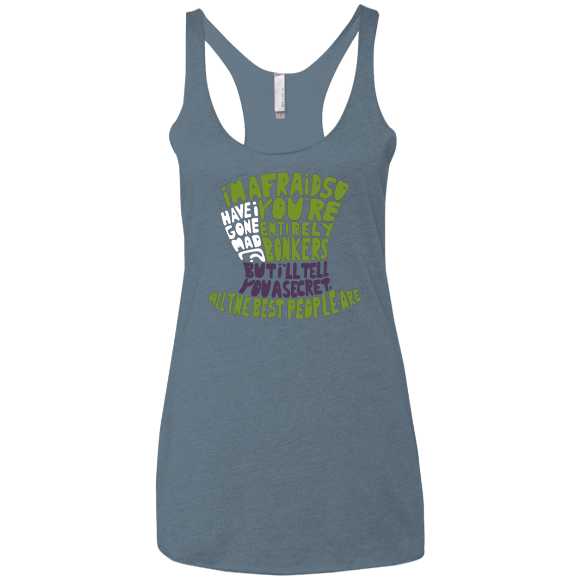 T-Shirts Indigo / X-Small MAD HATTER2 Women's Triblend Racerback Tank