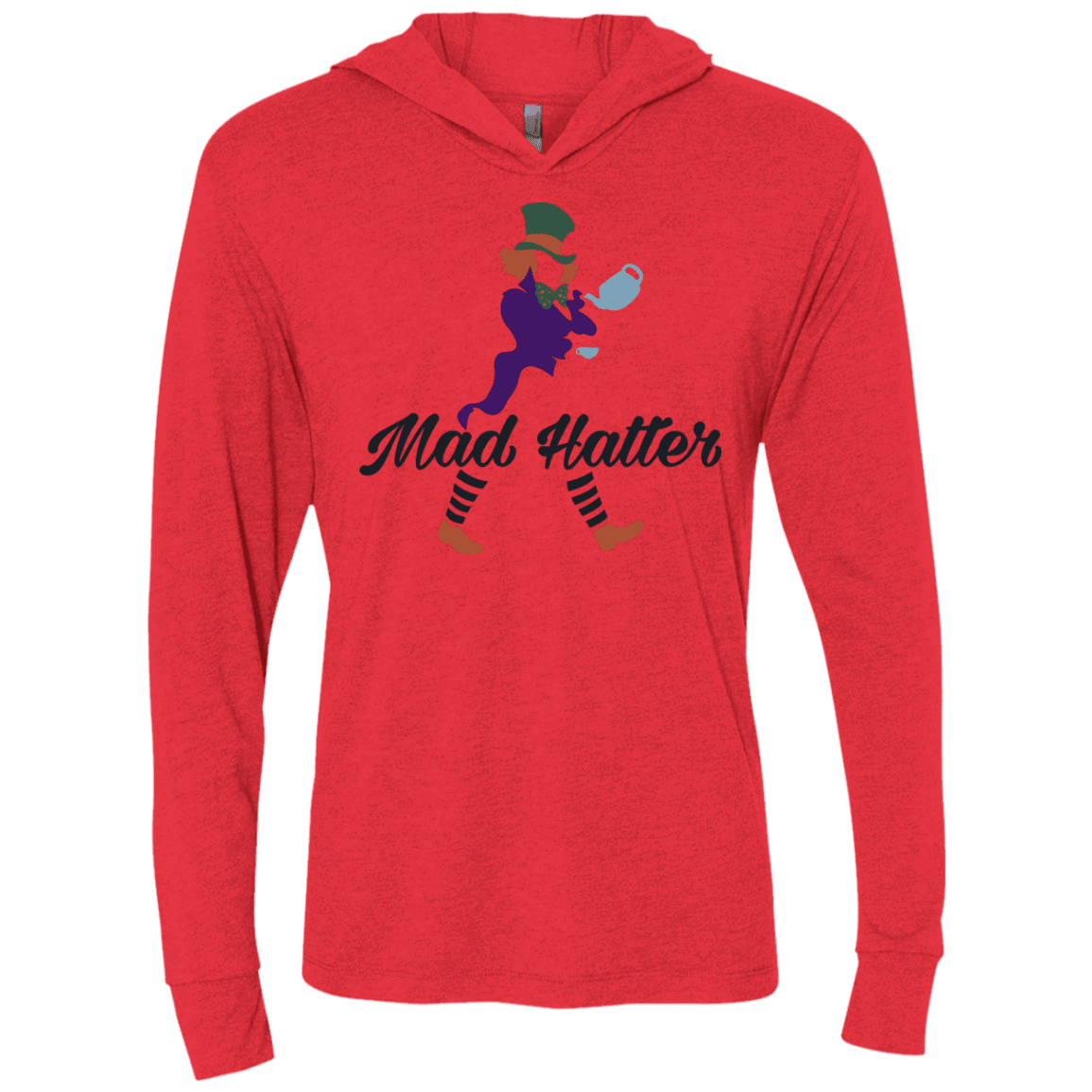T-Shirts Vintage Red / X-Small Mad Hattter Triblend Long Sleeve Hoodie Tee