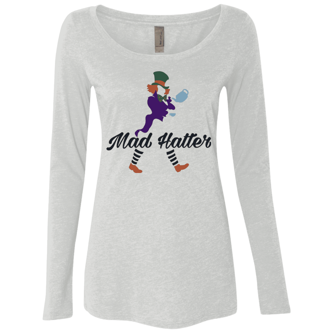 T-Shirts Heather White / Small Mad Hattter Women's Triblend Long Sleeve Shirt