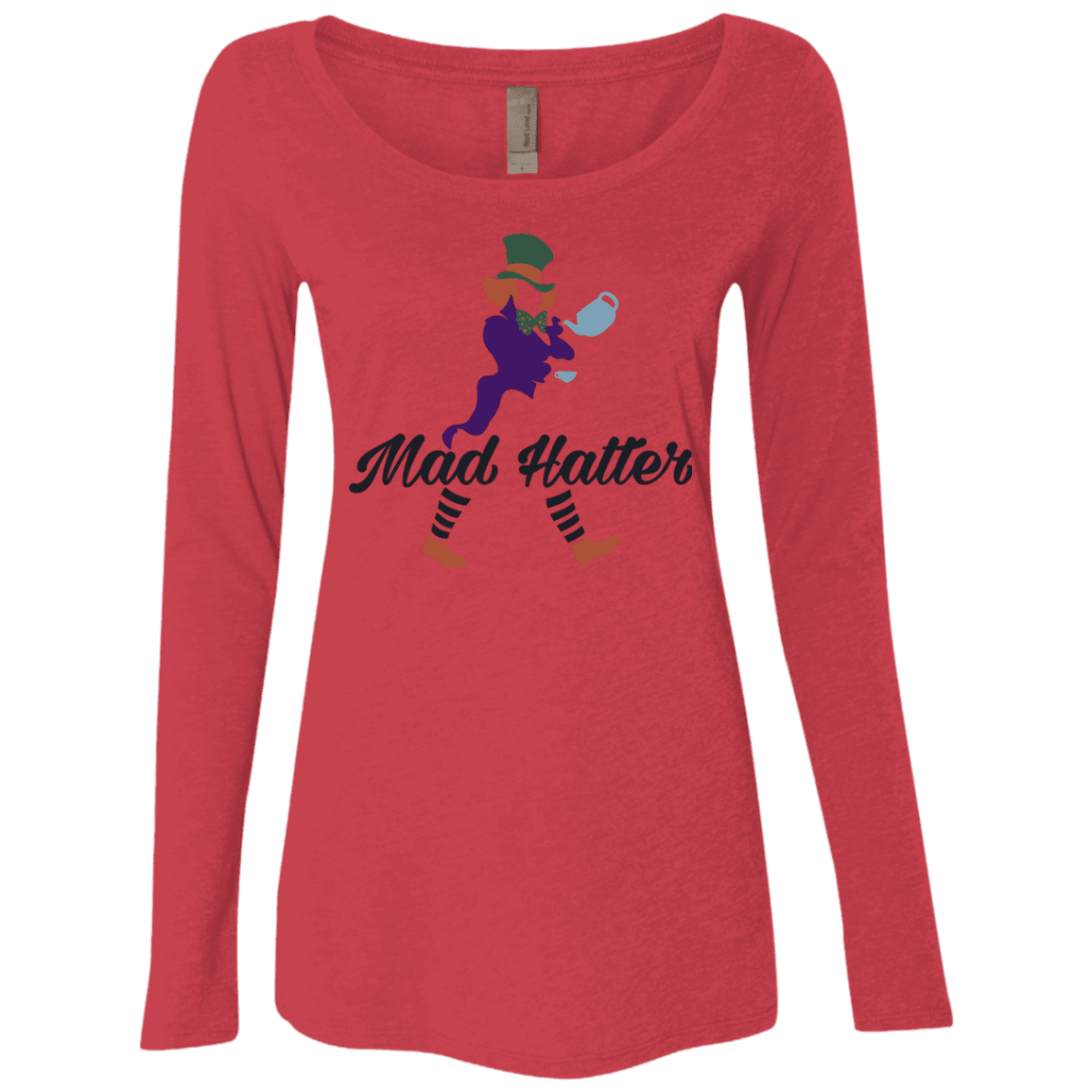 T-Shirts Vintage Red / Small Mad Hattter Women's Triblend Long Sleeve Shirt