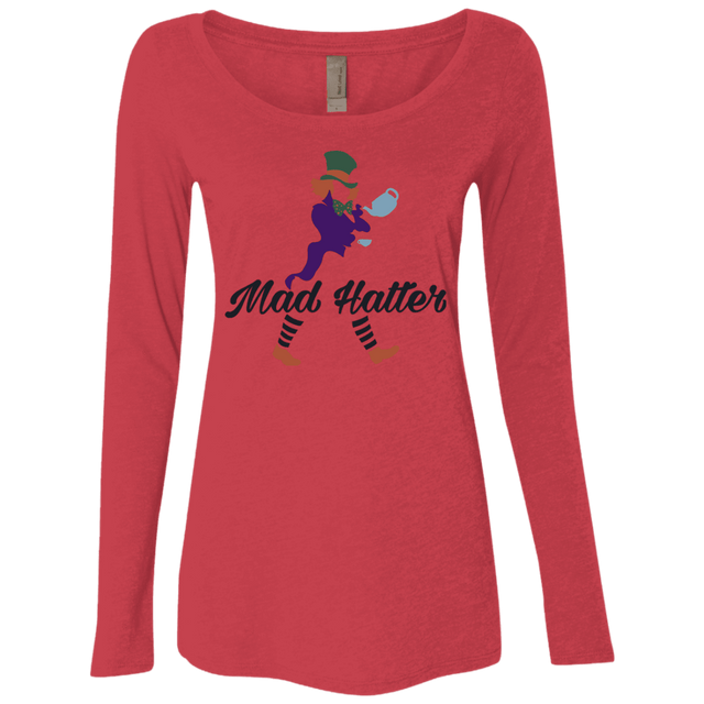 T-Shirts Vintage Red / Small Mad Hattter Women's Triblend Long Sleeve Shirt