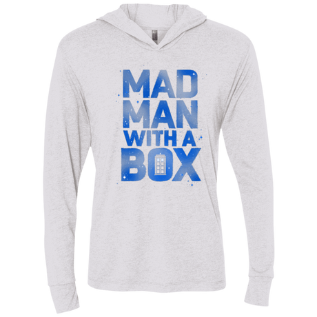 T-Shirts Heather White / X-Small Mad Man Box Triblend Long Sleeve Hoodie Tee