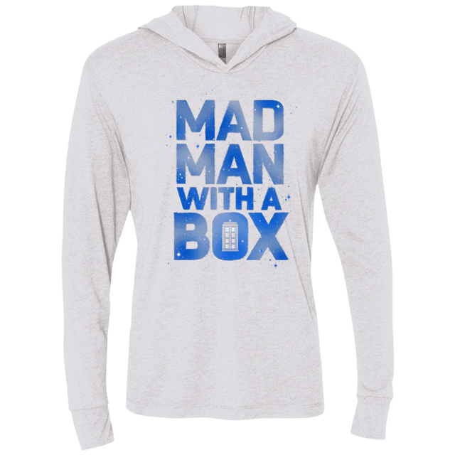 T-Shirts Heather White / X-Small Mad Man Box Triblend Long Sleeve Hoodie Tee