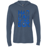 T-Shirts Indigo / X-Small Mad Man Box Triblend Long Sleeve Hoodie Tee