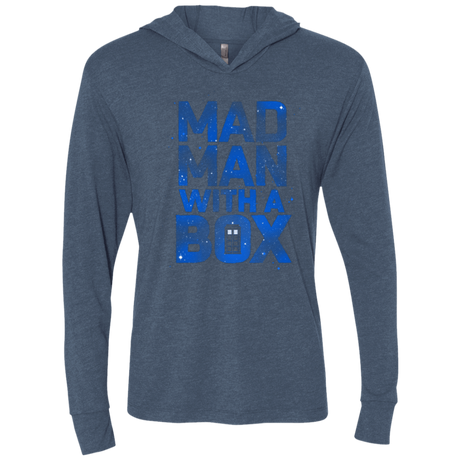 T-Shirts Indigo / X-Small Mad Man Box Triblend Long Sleeve Hoodie Tee